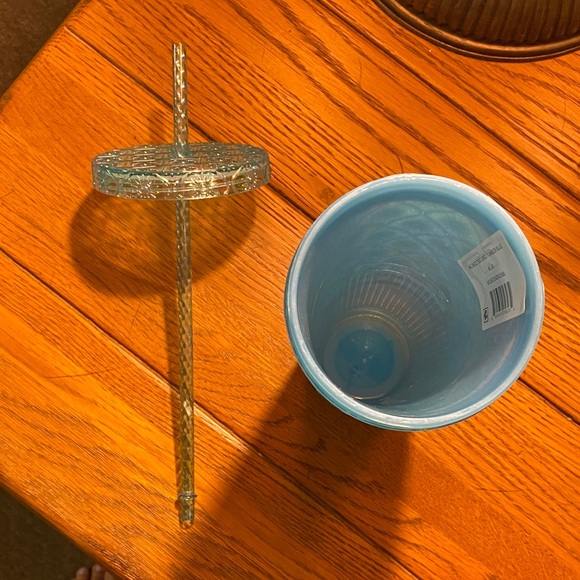 Blue Sparkly Textured Tumbler with Straw - Picture 2 of 4